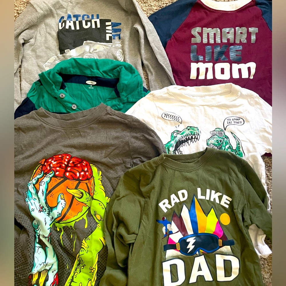 Boys Bundle 5 T long sleeve shirts.